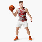 St George Illawarra Dragons Rugby Basketball Jersey Fierce Mascot Geometric Tribal Art