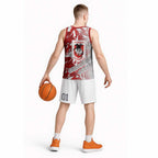 St George Illawarra Dragons Rugby Basketball Jersey Fierce Mascot Geometric Tribal Art