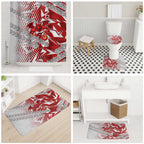 St George Illawarra Dragons Rugby Bathroom Set Fierce Mascot Geometric Tribal Art