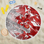 St George Illawarra Dragons Rugby Beach Blanket Fierce Mascot Geometric Tribal Art