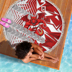 St George Illawarra Dragons Rugby Beach Blanket Fierce Mascot Geometric Tribal Art