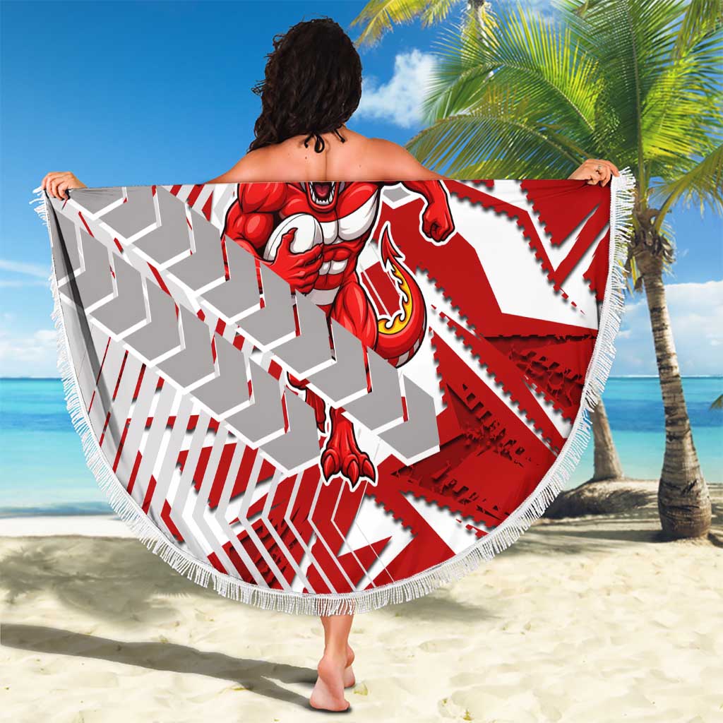 St George Illawarra Dragons Rugby Beach Blanket Fierce Mascot Geometric Tribal Art