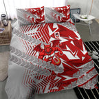 St George Illawarra Dragons Rugby Bedding Set Fierce Mascot Geometric Tribal Art