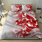 St George Illawarra Dragons Rugby Bedding Set Fierce Mascot Geometric Tribal Art