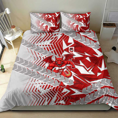 St George Illawarra Dragons Rugby Bedding Set Fierce Mascot Geometric Tribal Art