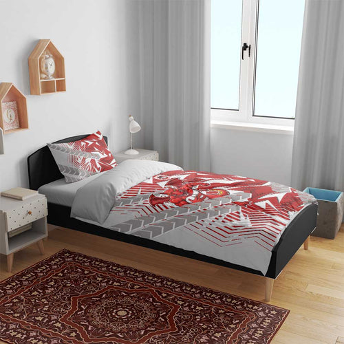 St George Illawarra Dragons Rugby Bedding Set Fierce Mascot Geometric Tribal Art