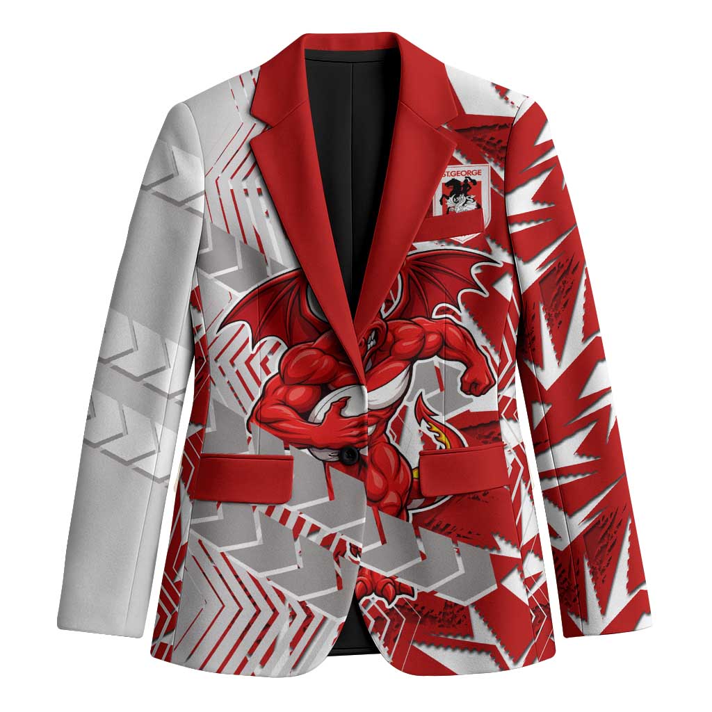 St George Illawarra Dragons Rugby Blazer Fierce Mascot Geometric Tribal Art