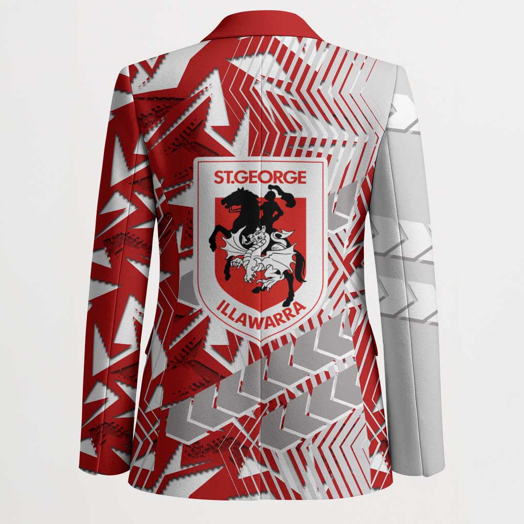 St George Illawarra Dragons Rugby Blazer Fierce Mascot Geometric Tribal Art