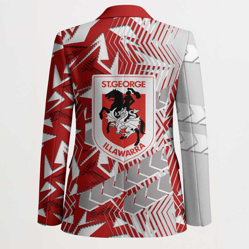 St George Illawarra Dragons Rugby Blazer Fierce Mascot Geometric Tribal Art