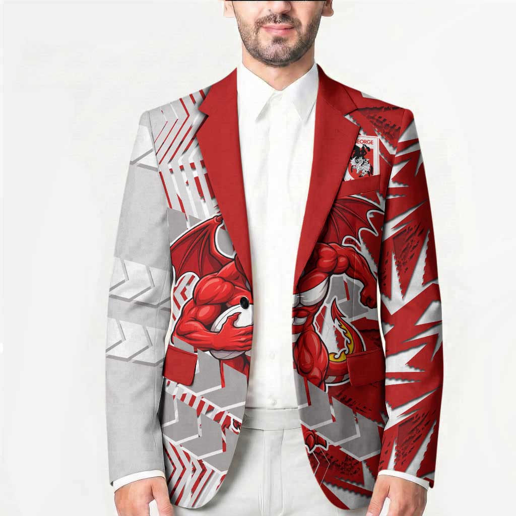 St George Illawarra Dragons Rugby Blazer Fierce Mascot Geometric Tribal Art