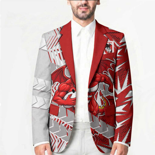 St George Illawarra Dragons Rugby Blazer Fierce Mascot Geometric Tribal Art