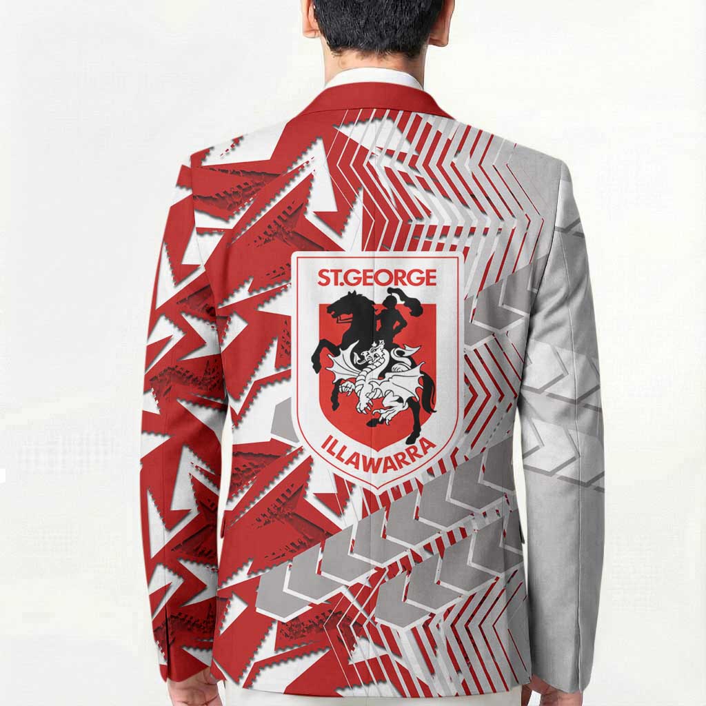 St George Illawarra Dragons Rugby Blazer Fierce Mascot Geometric Tribal Art