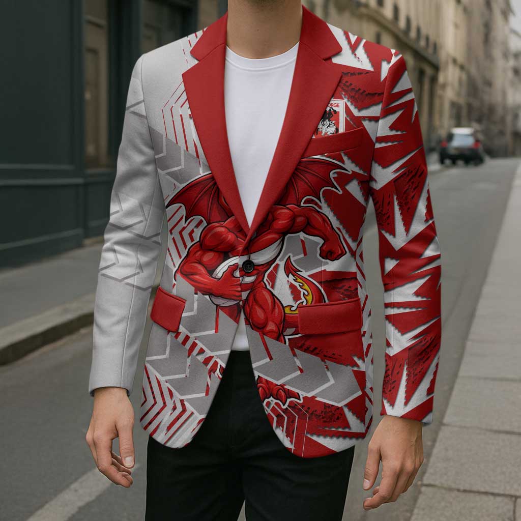 St George Illawarra Dragons Rugby Blazer Fierce Mascot Geometric Tribal Art