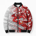St George Illawarra Dragons Rugby Bomber Puffer Jacket Fierce Mascot Geometric Tribal Art