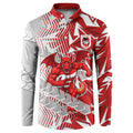St George Illawarra Dragons Rugby Button Sweatshirt Fierce Mascot Geometric Tribal Art