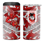 St George Illawarra Dragons Rugby 4 in 1 Can Cooler Tumbler Fierce Mascot Geometric Tribal Art