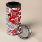 St George Illawarra Dragons Rugby 4 in 1 Can Cooler Tumbler Fierce Mascot Geometric Tribal Art