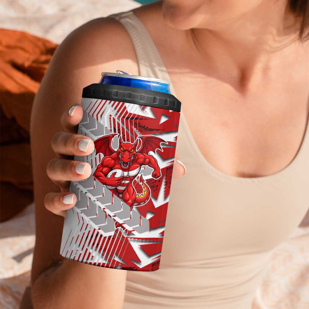 St George Illawarra Dragons Rugby 4 in 1 Can Cooler Tumbler Fierce Mascot Geometric Tribal Art