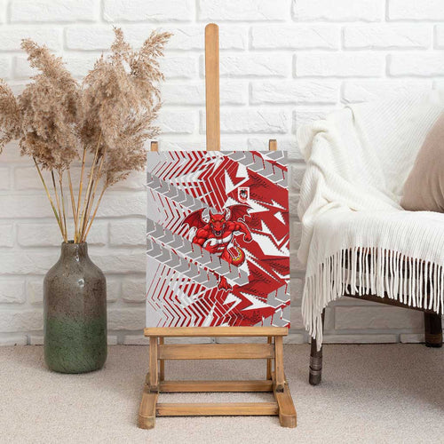 St George Illawarra Dragons Rugby Canvas Wall Art Fierce Mascot Geometric Tribal Art