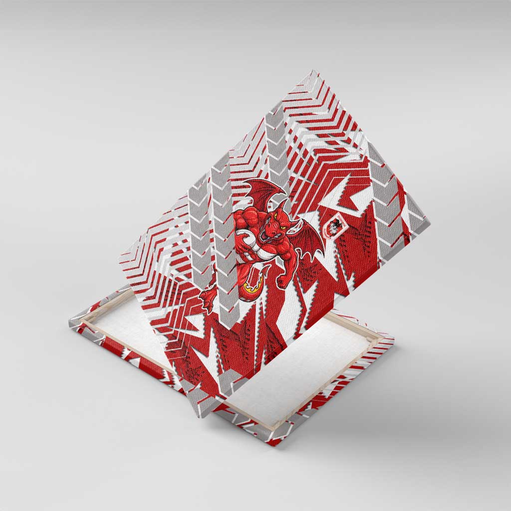 St George Illawarra Dragons Rugby Canvas Wall Art Fierce Mascot Geometric Tribal Art