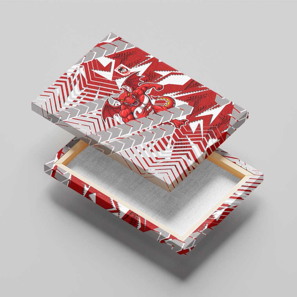 St George Illawarra Dragons Rugby Canvas Wall Art Fierce Mascot Geometric Tribal Art