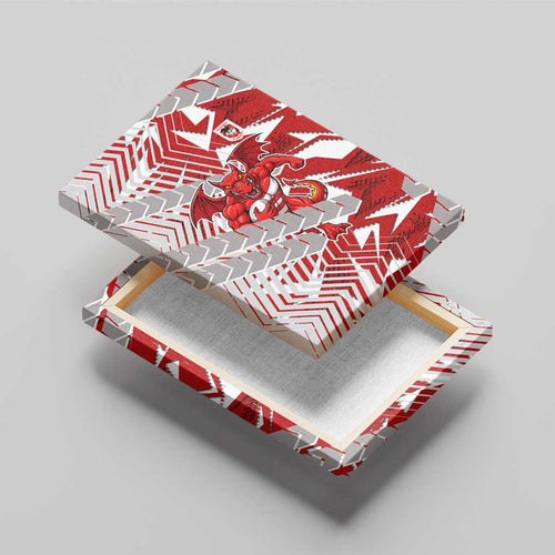 St George Illawarra Dragons Rugby Canvas Wall Art Fierce Mascot Geometric Tribal Art