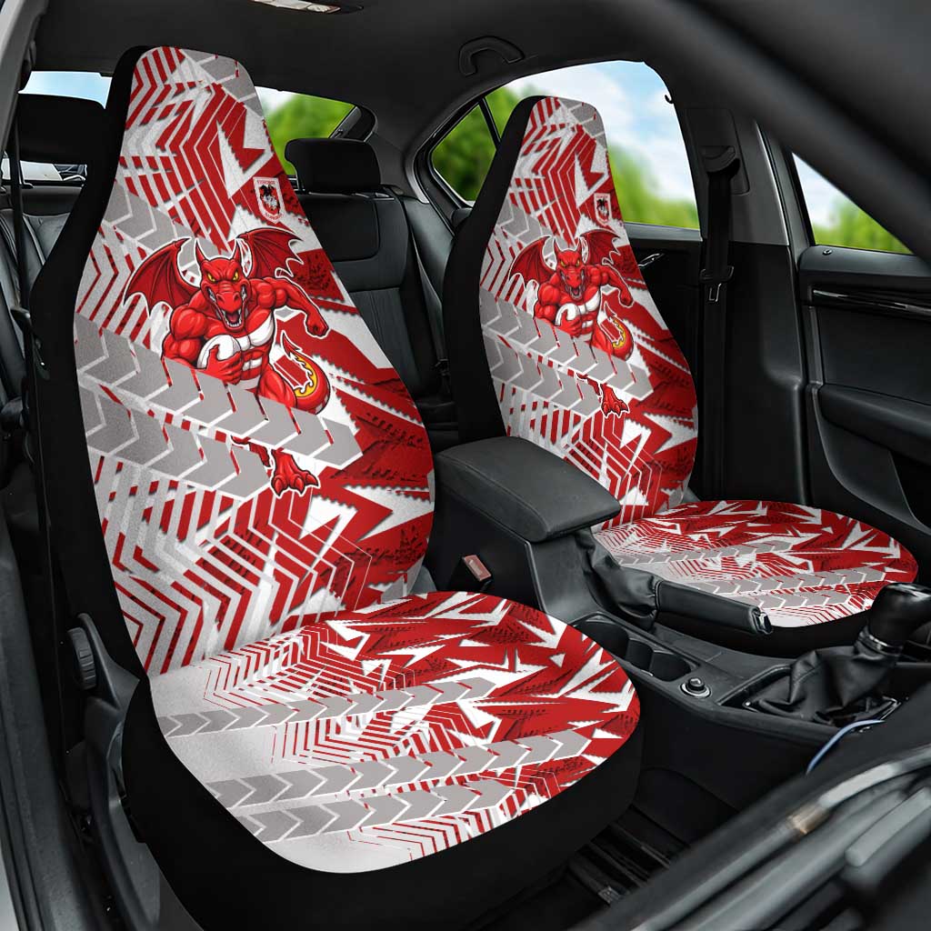 St George Illawarra Dragons Rugby Car Seat Cover Fierce Mascot Geometric Tribal Art