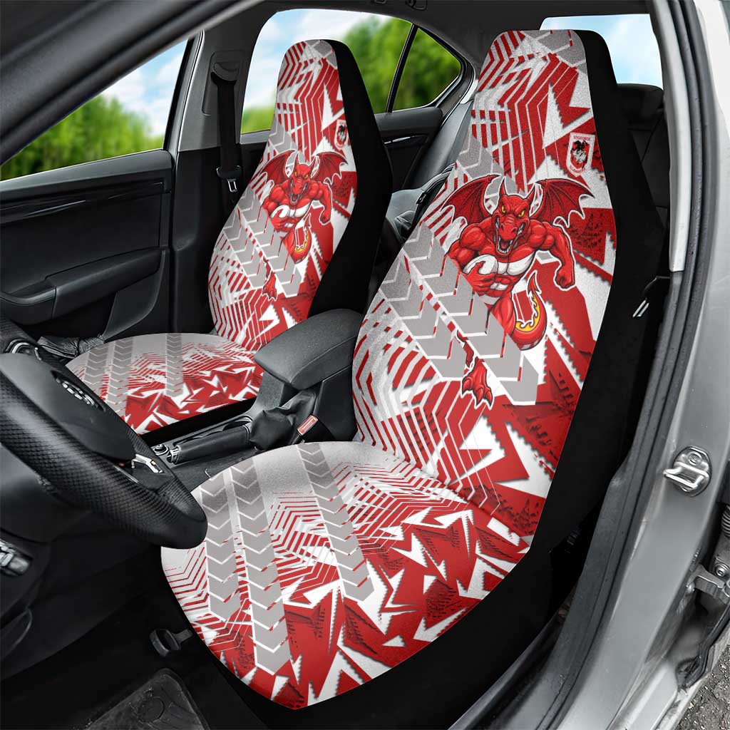 St George Illawarra Dragons Rugby Car Seat Cover Fierce Mascot Geometric Tribal Art