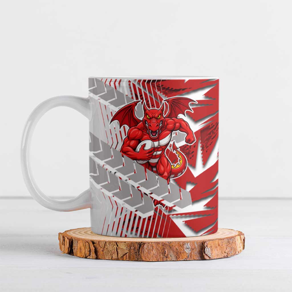 St George Illawarra Dragons Rugby Ceramic Mug Fierce Mascot Geometric Tribal Art
