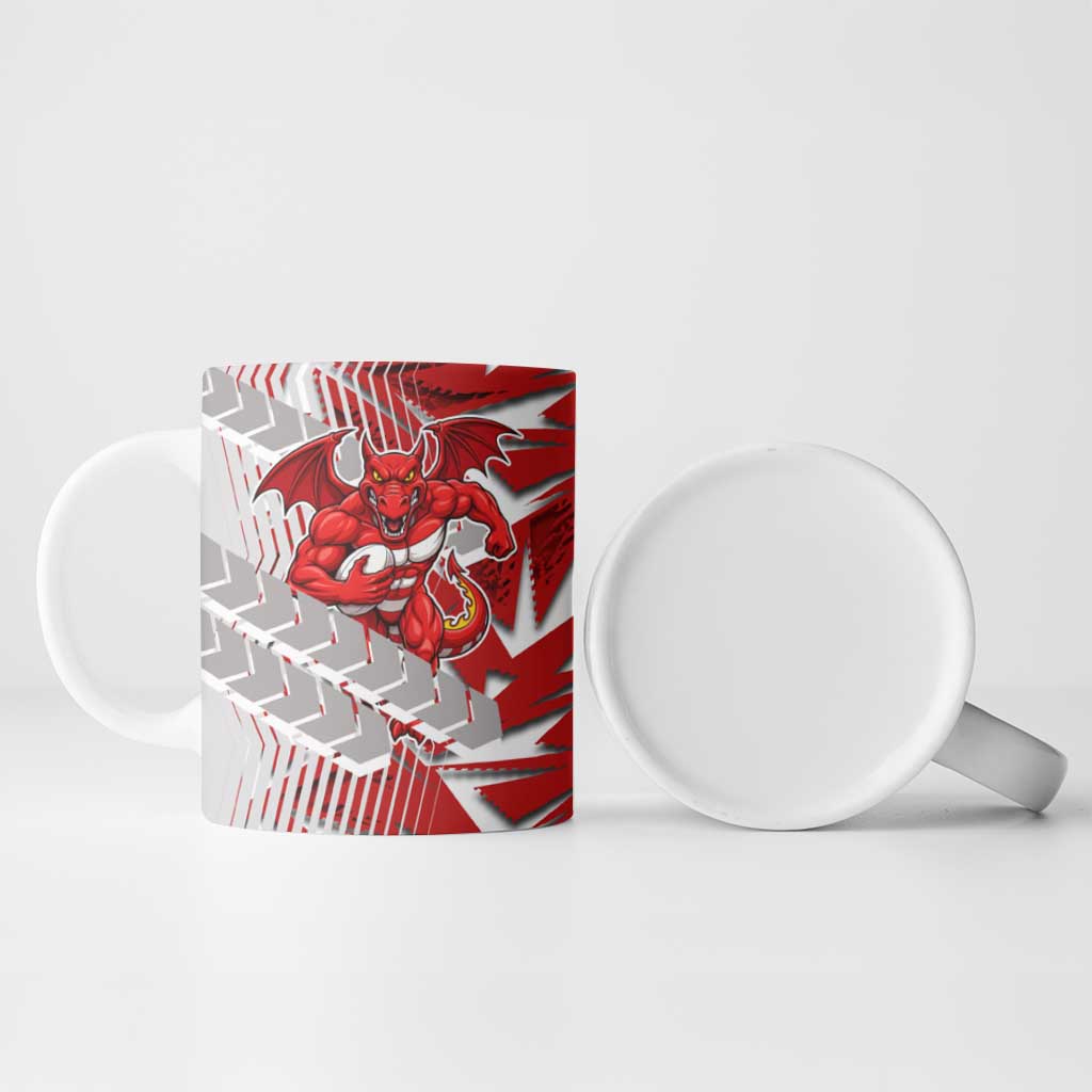 St George Illawarra Dragons Rugby Ceramic Mug Fierce Mascot Geometric Tribal Art