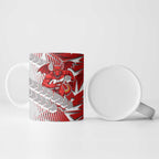 St George Illawarra Dragons Rugby Ceramic Mug Fierce Mascot Geometric Tribal Art