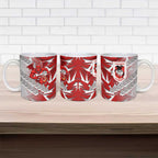 St George Illawarra Dragons Rugby Ceramic Mug Fierce Mascot Geometric Tribal Art