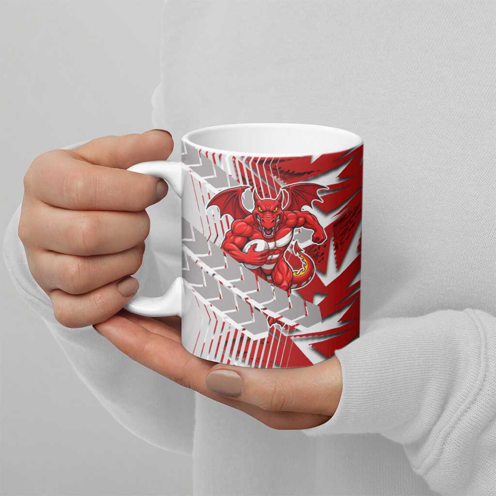 St George Illawarra Dragons Rugby Ceramic Mug Fierce Mascot Geometric Tribal Art