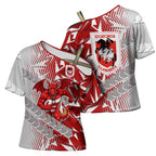 St George Illawarra Dragons Rugby Cross Shoulder Shirt Fierce Mascot Geometric Tribal Art
