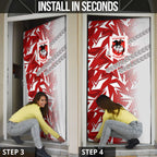 St George Illawarra Dragons Rugby Door Cover Fierce Mascot Geometric Tribal Art