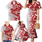 St George Illawarra Dragons Rugby Family Matching Mermaid Dress and Hawaiian Shirt Fierce Mascot Geometric Tribal Art