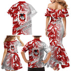St George Illawarra Dragons Rugby Family Matching Mermaid Dress and Hawaiian Shirt Fierce Mascot Geometric Tribal Art