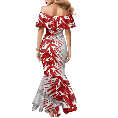 St George Illawarra Dragons Rugby Family Matching Mermaid Dress and Hawaiian Shirt Fierce Mascot Geometric Tribal Art