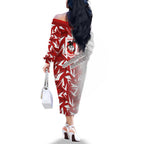 St George Illawarra Dragons Rugby Family Matching Off The Shoulder Long Sleeve Dress and Hawaiian Shirt Fierce Mascot Geometric Tribal Art
