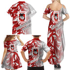 St George Illawarra Dragons Rugby Family Matching Summer Maxi Dress and Hawaiian Shirt Fierce Mascot Geometric Tribal Art