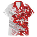 St George Illawarra Dragons Rugby Family Matching Summer Maxi Dress and Hawaiian Shirt Fierce Mascot Geometric Tribal Art
