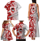St George Illawarra Dragons Rugby Family Matching Tank Maxi Dress and Hawaiian Shirt Fierce Mascot Geometric Tribal Art
