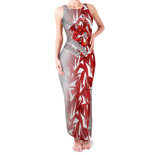 St George Illawarra Dragons Rugby Family Matching Tank Maxi Dress and Hawaiian Shirt Fierce Mascot Geometric Tribal Art