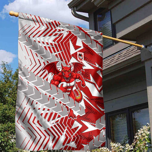 St George Illawarra Dragons Rugby Garden Flag Fierce Mascot Geometric Tribal Art