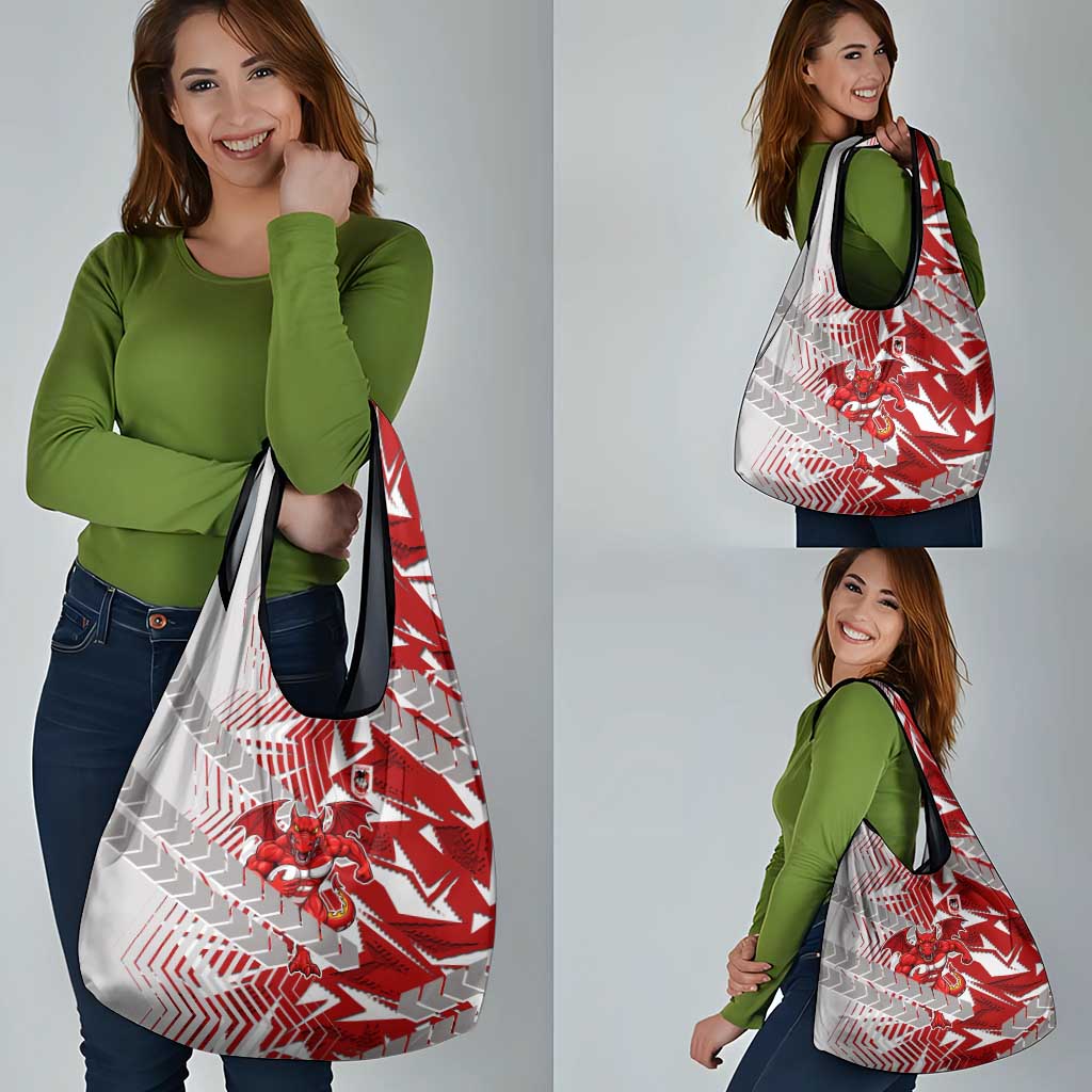 St George Illawarra Dragons Rugby Grocery Bag Fierce Mascot Geometric Tribal Art