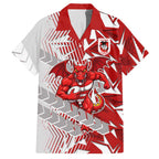 St George Illawarra Dragons Rugby Hawaiian Shirt Fierce Mascot Geometric Tribal Art