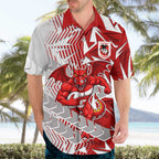 St George Illawarra Dragons Rugby Hawaiian Shirt Fierce Mascot Geometric Tribal Art
