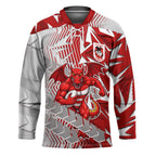St George Illawarra Dragons Rugby Hockey Jersey Fierce Mascot Geometric Tribal Art