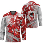 St George Illawarra Dragons Rugby Hockey Jersey Fierce Mascot Geometric Tribal Art
