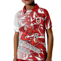 St George Illawarra Dragons Rugby Kid Polo Shirt Fierce Mascot Geometric Tribal Art